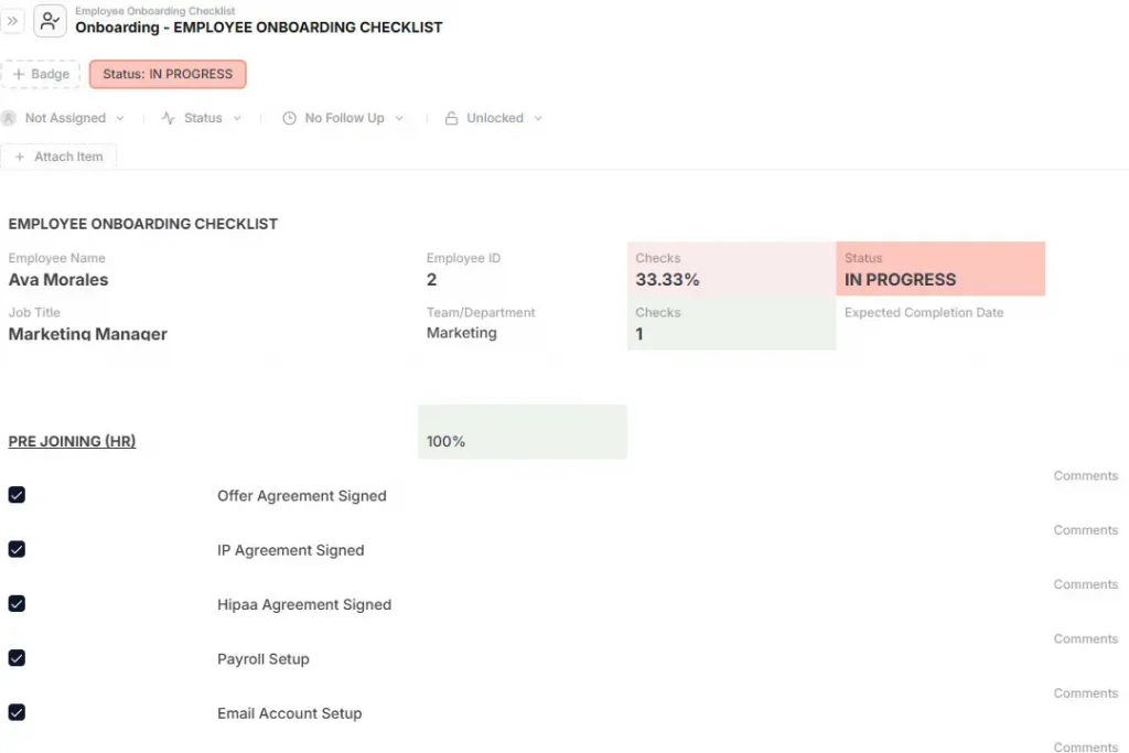 Employee Onboarding Checklist Template