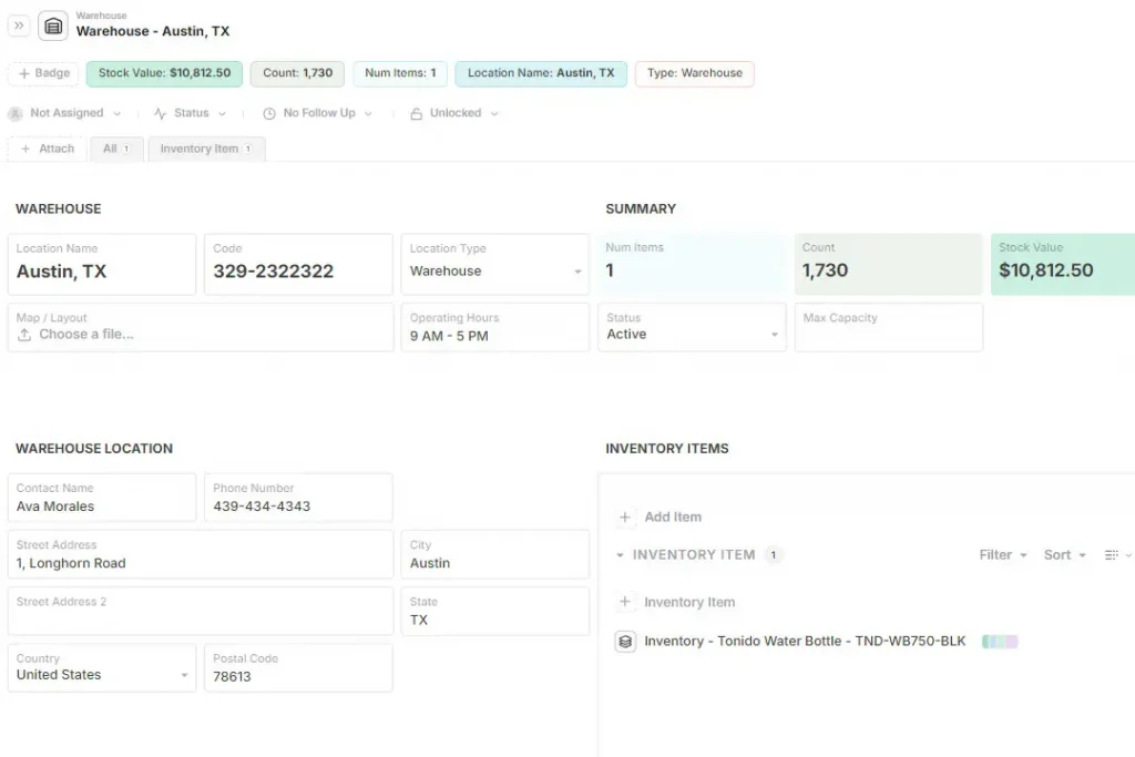 Warehouse Records Template