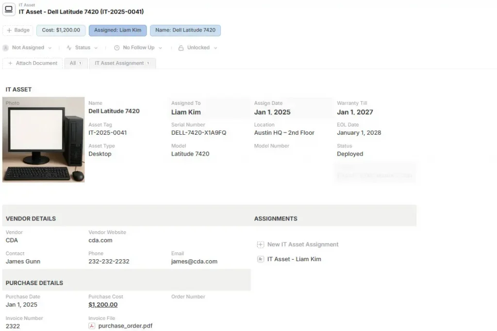 IT Asset Management Template by AnyDB