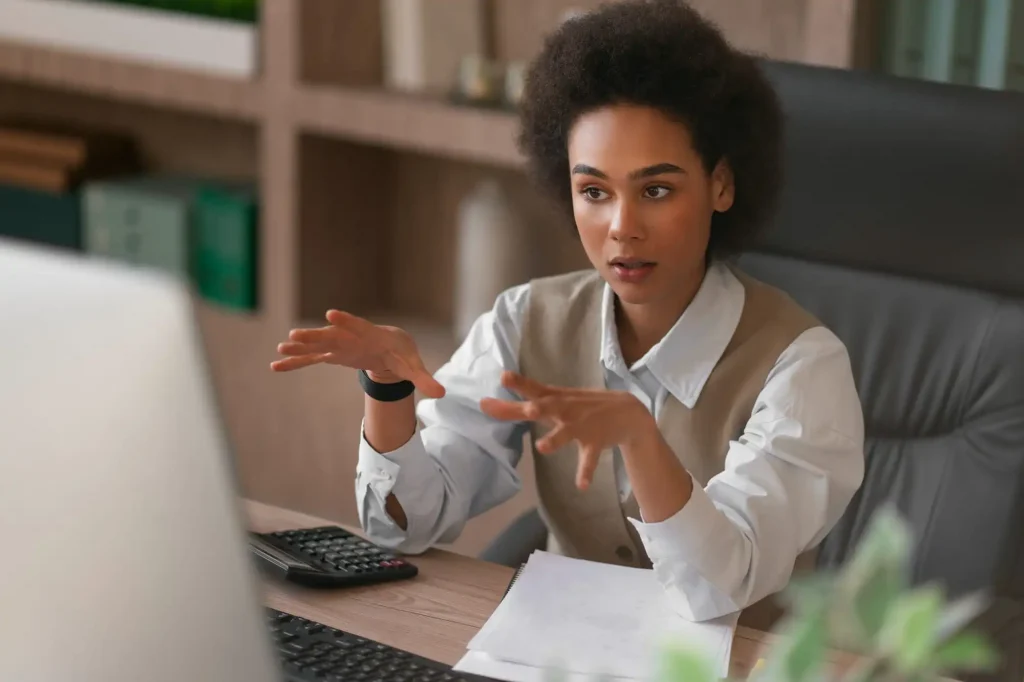 Medium shot woman working with claims management