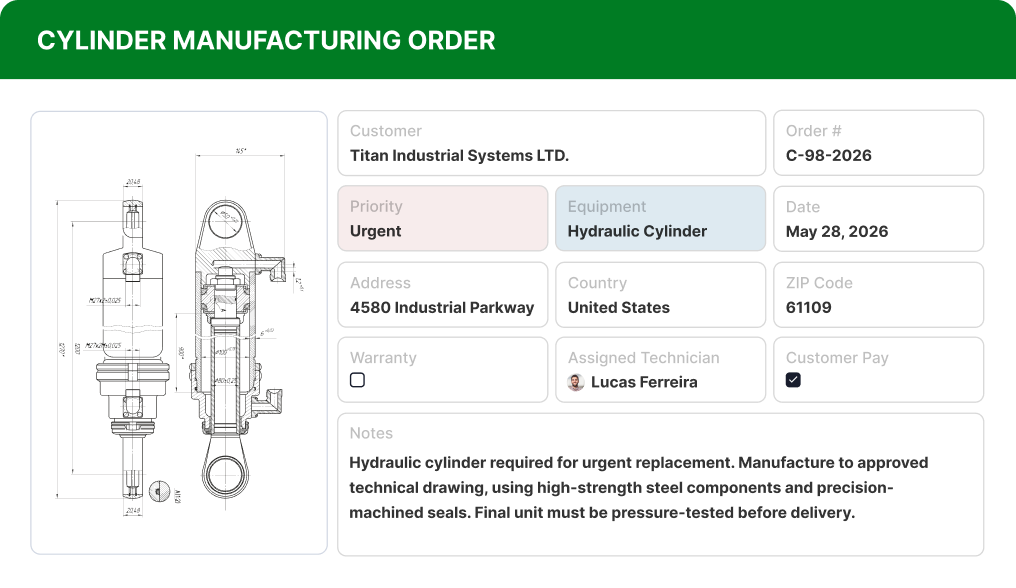Manufacturing system with files connected to operational records