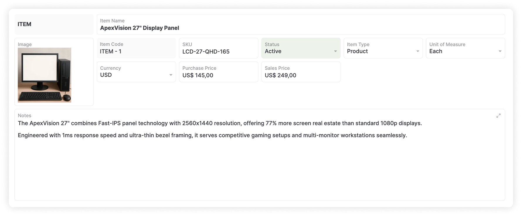 AnyDB Advanced Inventory: Item