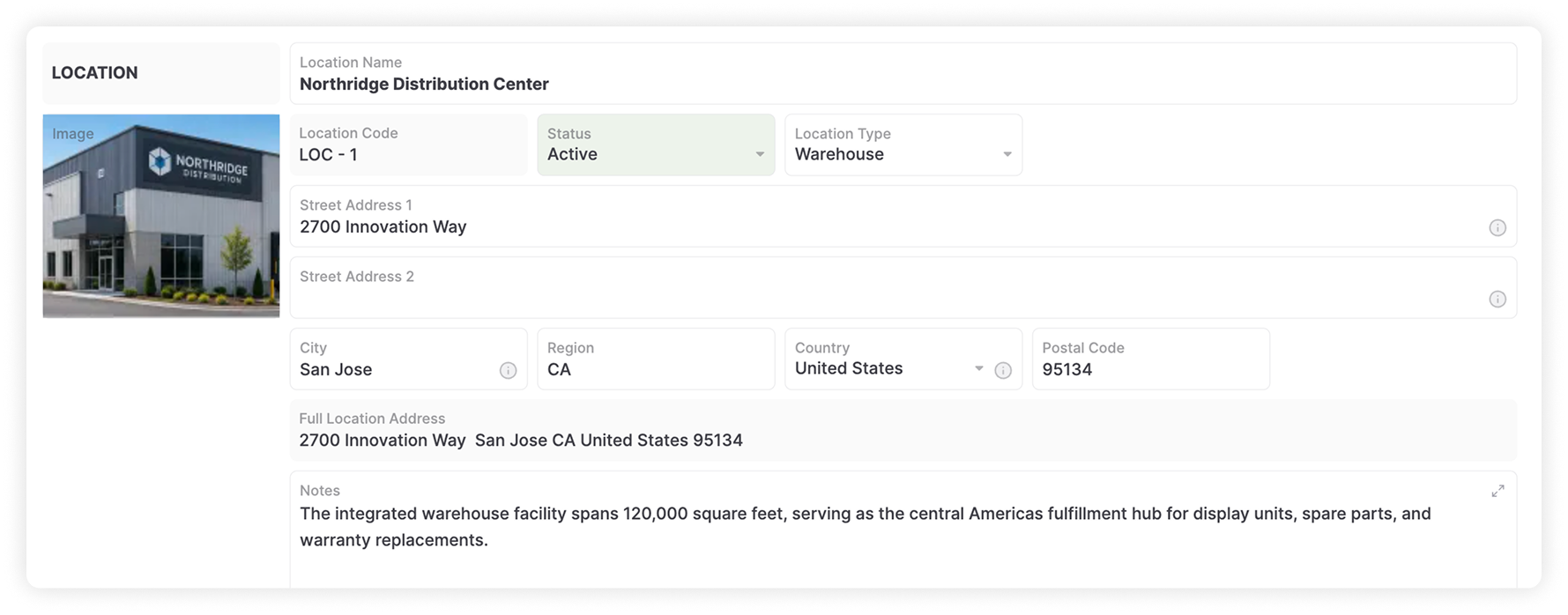 AnyDB Advanced Inventory: Location