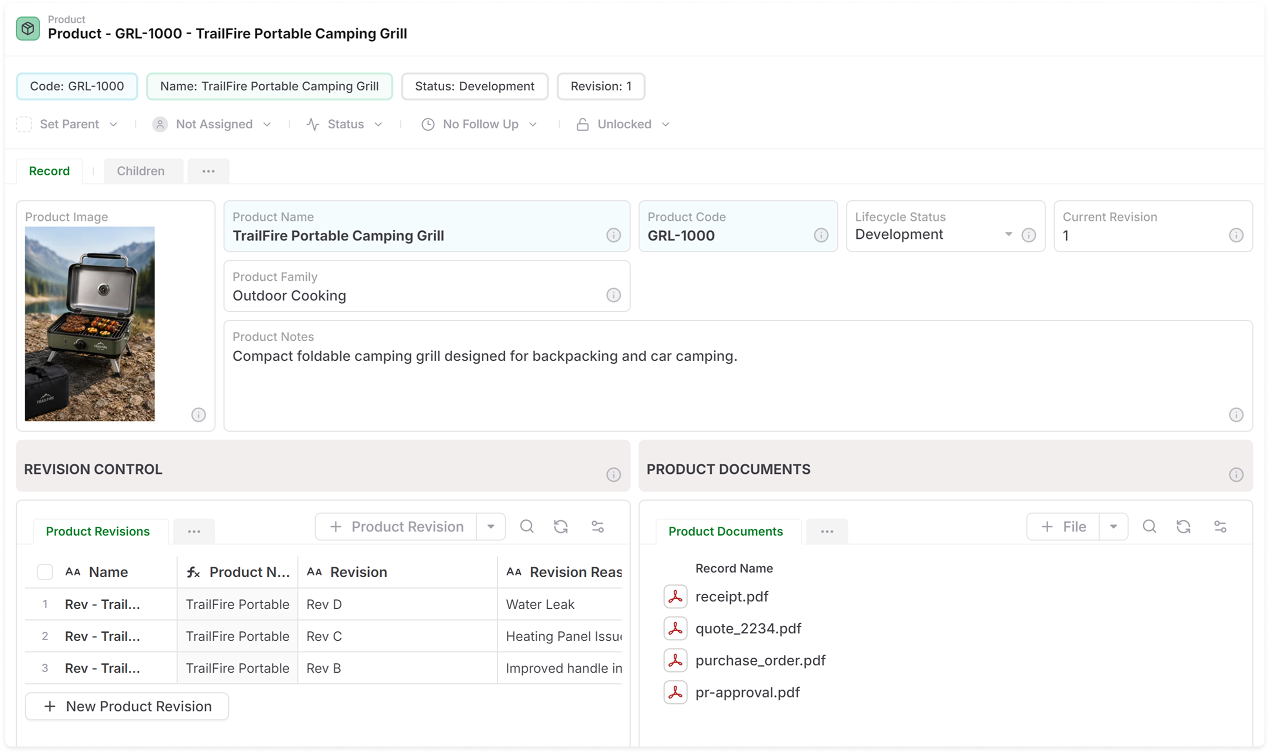 Product lifecycle management in AnyDB