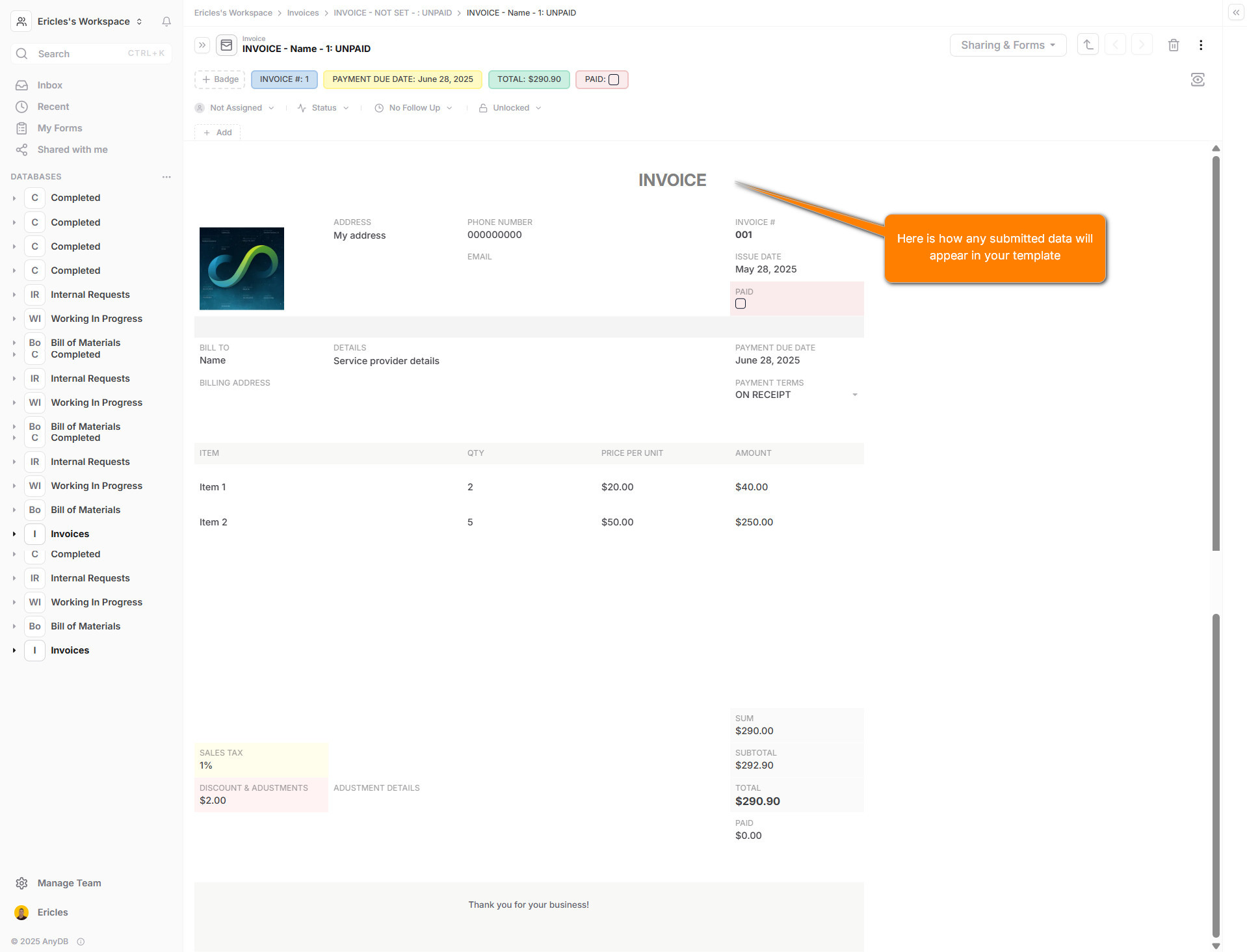 Invoice Management