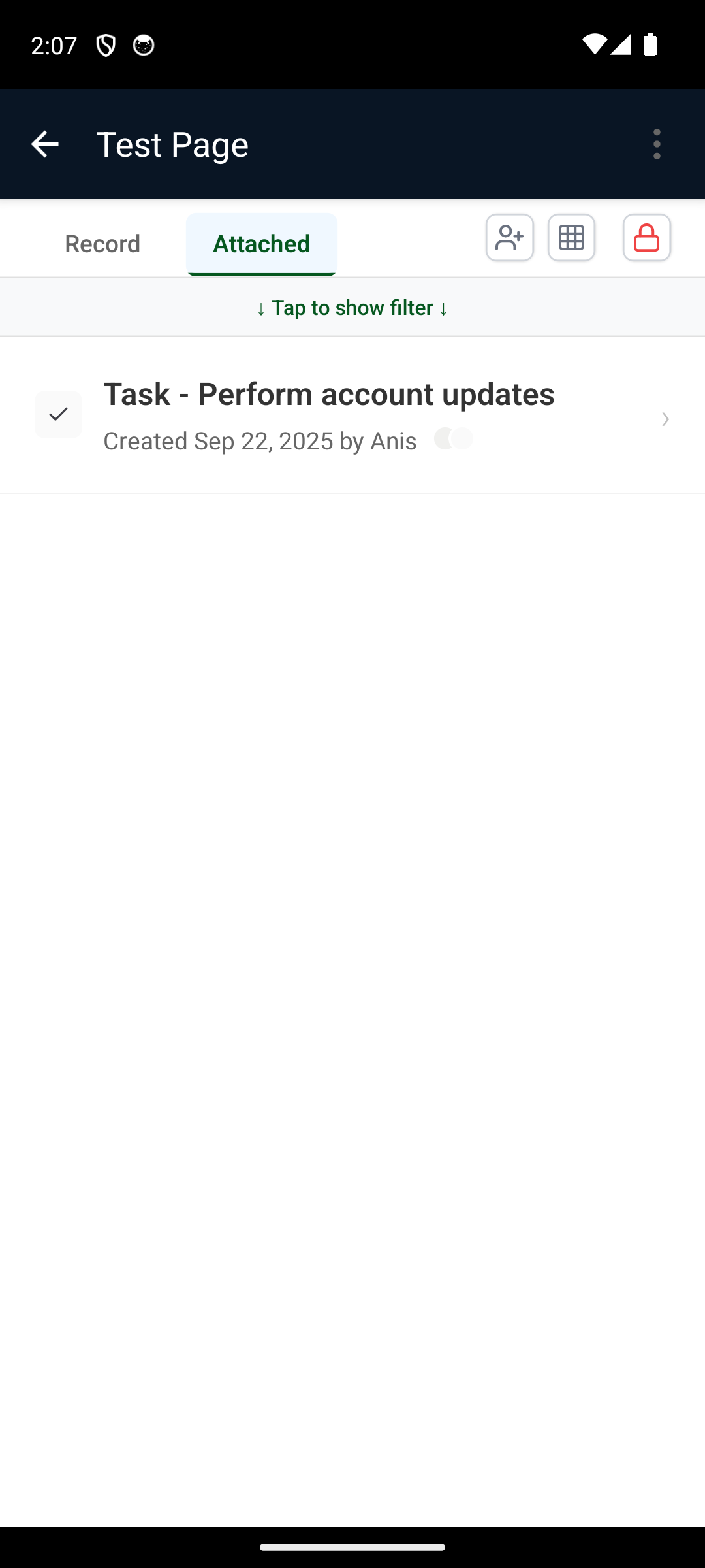 AnyDB Phone Attachment View