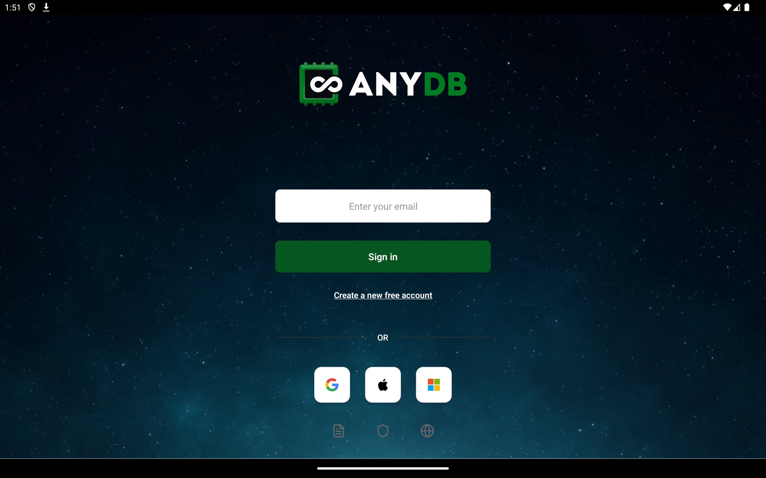 AnyDB Login View