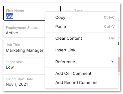 Right Click Menu