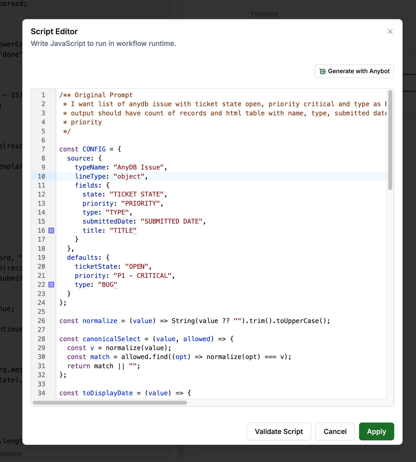 Anybot Generated Script Example