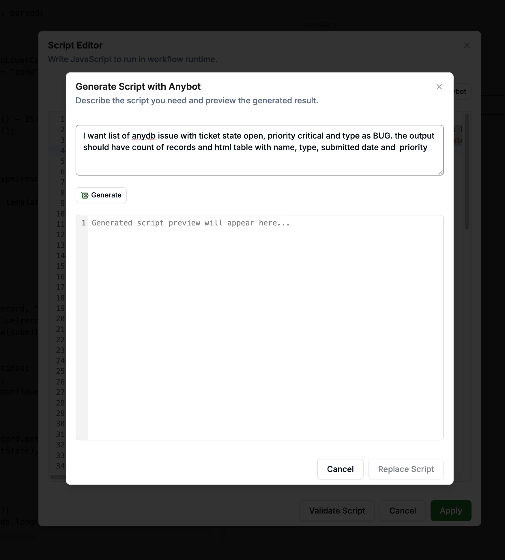 Anybot Script Prompt Window