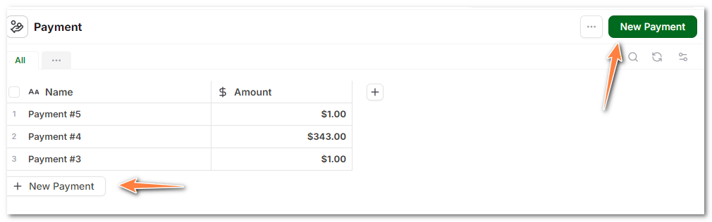 Placeholder for creating a record