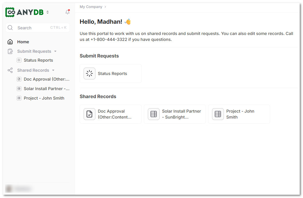 Customer Partner Vendor Portal