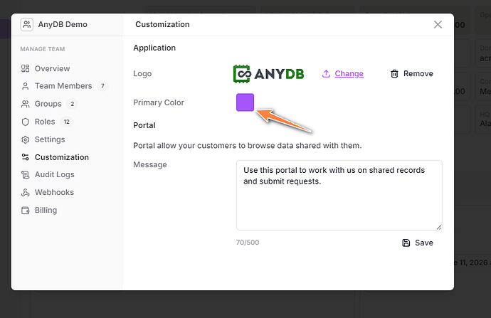 Placeholder for branded portal navigation