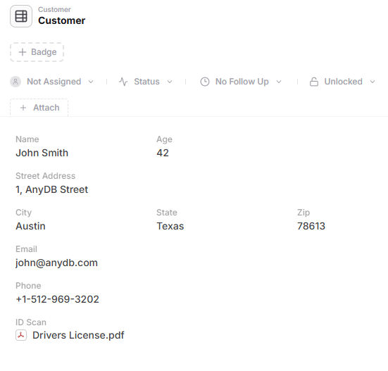 Data Document Example