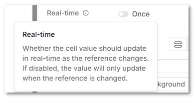 Lookup Cell Realtime Options