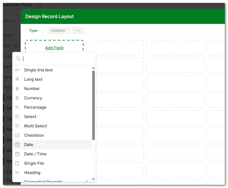 Placeholder for organizing cells in the Type Designer