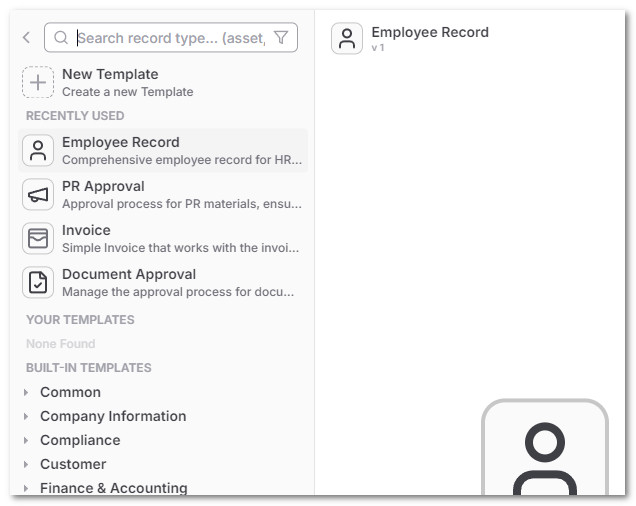 Choosing Record Type