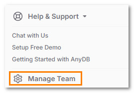 AnyDB Team Management Sidebar