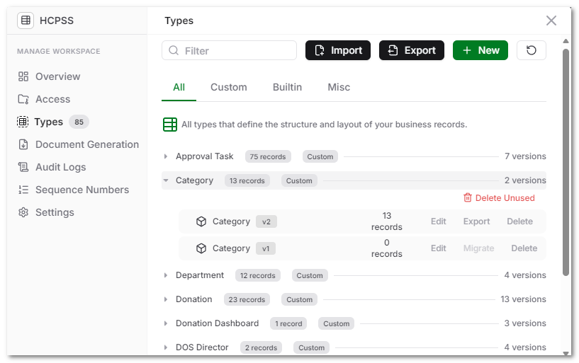AnyDB Template Management