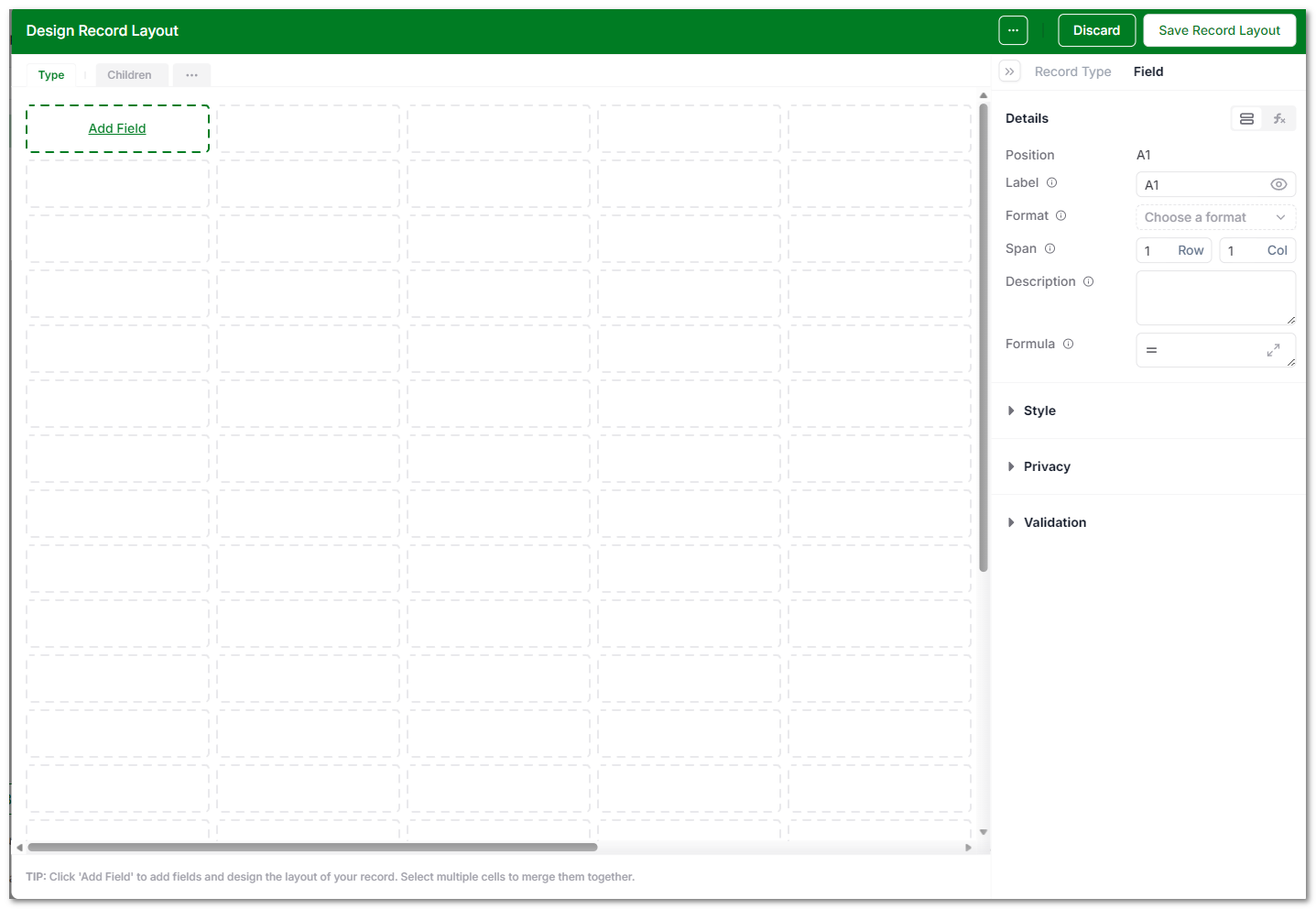 Create Template from Scratch Designer