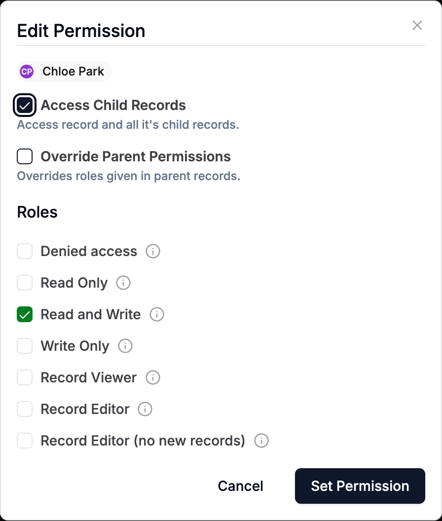 The Edit Permission dialog
