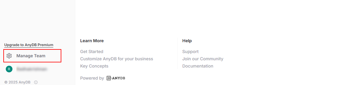 Manage Team Button
