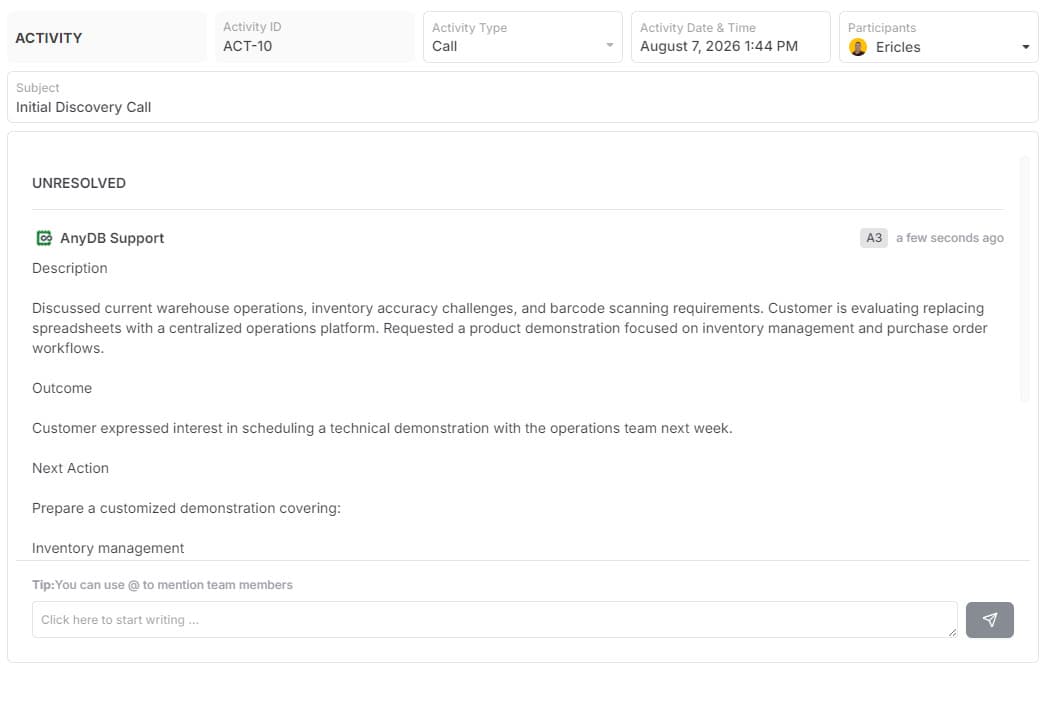 Activity template preview