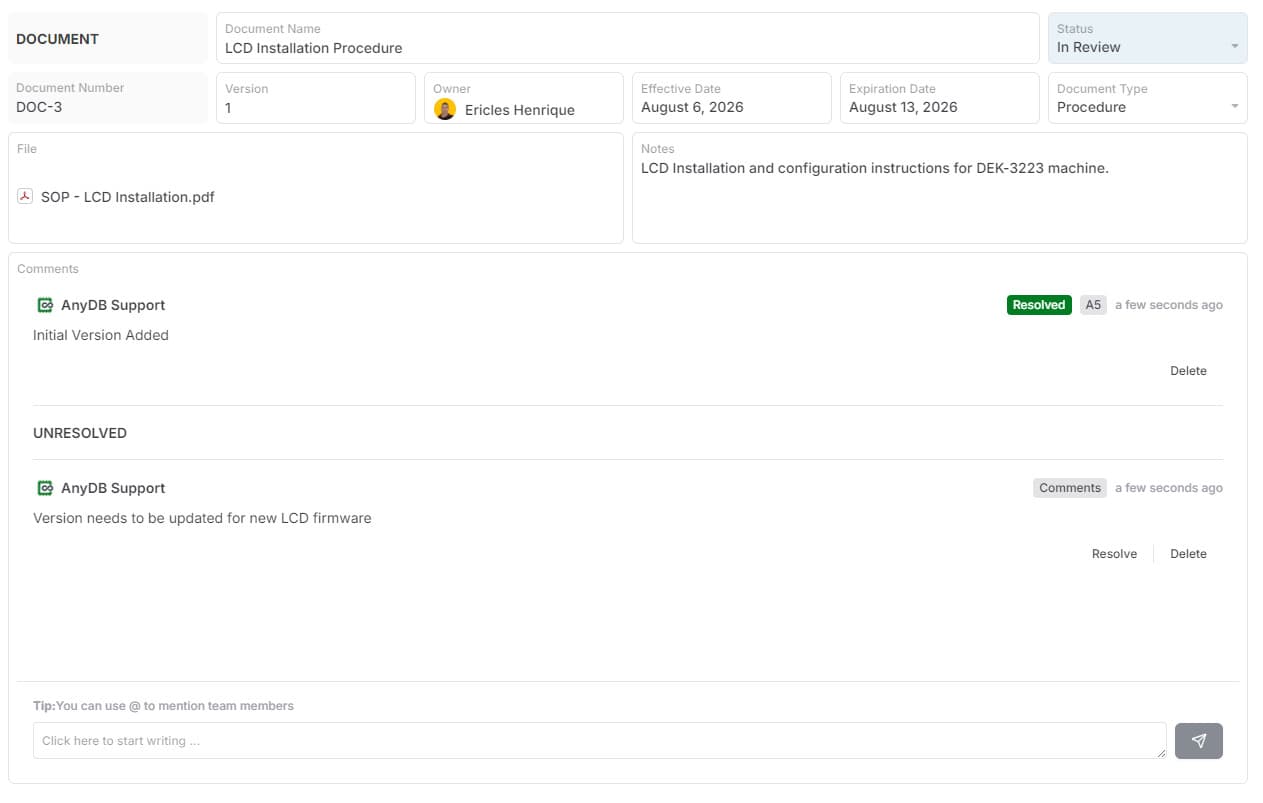 Document template preview