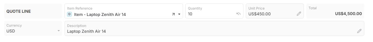 Quote Line template preview