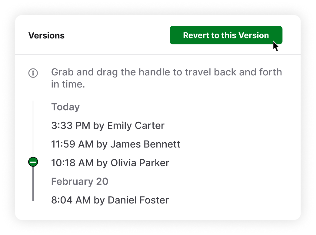 Restore an earlier record version in AnyDB